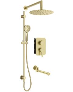 Deante Arnika peidetud dušikomplekt segistiga BOX harjatud kuld BXYWRQAM