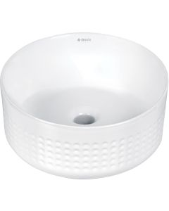 Deante Silia Hexa keraamiline valamu 36cm pinnale paigaldatav asümmeetriline valge CDX_6U3S