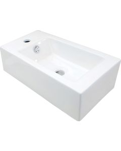 Deante Square keraamiline valamu 50x25,5 cm pinnapealne vasak valge CGS_6U2L