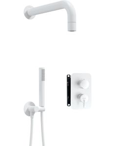 Deante Silia peidetud dušikomplekt segistiga BOX ja väikese dušiotsikuga matt valge BXYZAQSM