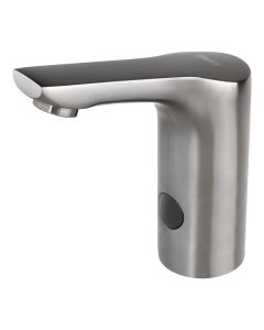 Automatic washbasin tap for cold and hot water, METAL GREY MATT, 6 V