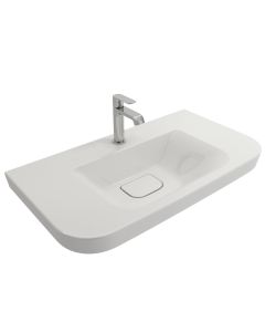 BOCCHI valamu Speciale 1231 85x45 cm segistiavaga, keraamilise äravoolukattega; valge