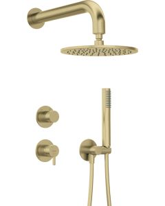 Deante Silia peidetud dušikomplekt dušiotsikuga harjatud kuld NQS_R9YK