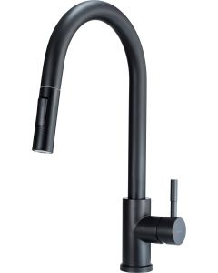 Deante Lima köögisegisti, väljatõmmatava jooksutoruga, 2 veevoolu režiimi, matt must BBM_N72M