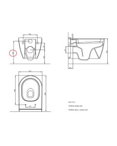 Seramiksan seinapealne WC TERRA valge