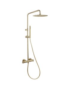 Dušikomplekt Ramon Soler Odisea, termostaadiga, teleskooptoega, käsidušš, 300 mm metallist ülepea, harjatud kuld 39D307612