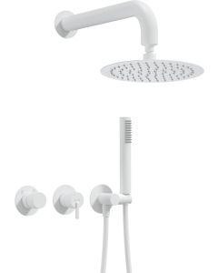 Deante Silia peidetud dušikomplekt dušiotsiku ja horisontaalse segistiga matt valge NQS_A0YK