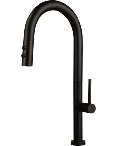 Deante Olfato köögisegisti väljatõmmatava jooksutoruga, 2 veevoolu režiimi, matt must BQO_N72M