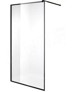 Harma dušisein 80X200cm, 5mm kirgas karastatud klaas, matt must alumiinium raam