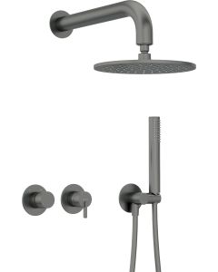 Deante Silia peidetud dušikomplekt dušiotsiku ja horisontaalse segistiga titanium NQS_D0YK