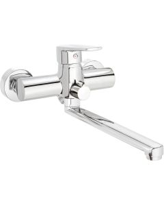 Deante Tubo seinale paigaldatav valamusegisti pikendatud tilaga voolikuühendusega kroom BUT_056M