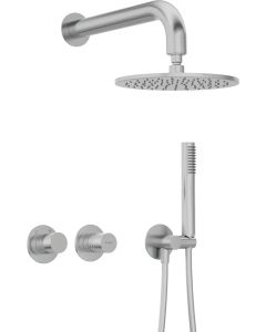 Deante Silia Hexa peidetud dušikomplekt dušiotsiku ja horisontaalse segistiga harjatud teras NHS_F0YK