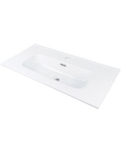 Deante Tubo keraamiline valamu 38,5x80 cm süvistatav segistialusega valge CTU_6U8M