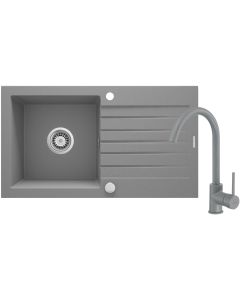 Deante Zorba graniidist köögivalamu koos segistiga hall ZQZBS113 760x440x160 mm