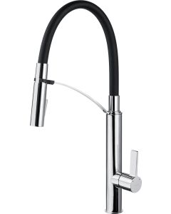 Deante Gerbera köögisegisti painduva jooksutoruga, 2 veevoolu režiimi, matt must ja kroom BGB_B720