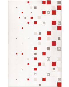 Keraamiline dekoorplaat KWANT BIALO-CZERWONY CENTRO 25×40 (punane-valge)