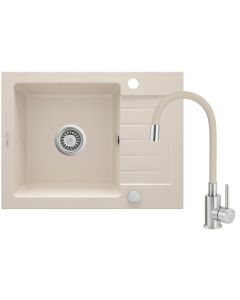 Deante Zorba graniidist köögivalamu koos segistiga beež ZQZG511A 580x440x164 mm