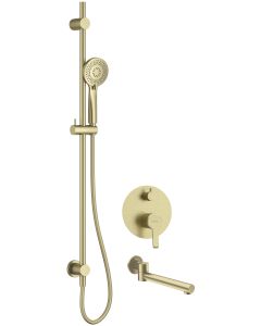 Deante Arnika peidetud dušikomplekt vannitilaga harjatud kuld NAC_R9QA