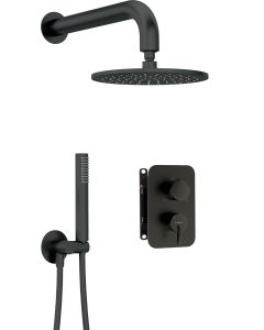 Deante Silia peidetud dušikomplekt segistiga BOX ja dušiotsikuga matt must BXYYNQSM