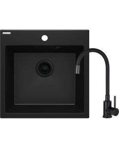 Deante Evora graniitköögivalamu segistiga must ZQJNN103 500x500x216 mm