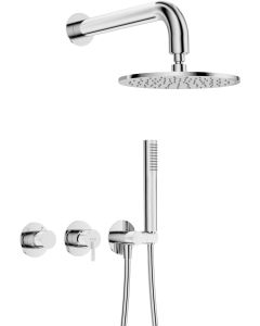 Deante Silia peidetud dušikomplekt dušiotsiku ja horisontaalse segistiga kroom NQS_00YK