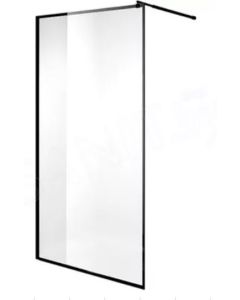 Harma dušisein 100X200cm, 5mm kirgas karastatud klaas, matt must alumiinium raam