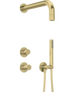 Deante Silia Hexa peidetud dušikomplekt fikseeritud dušiotsikuga harjatud kuld NHS_R9XK