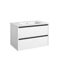 Harma valamukapp valamuga, mustad alumiiniumprofiilid, matt valge, 80 cm