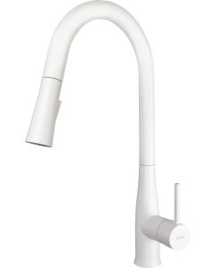 Deante Lukrecja köögisegisti, väljatõmmatava jooksutoruga, 2 veevoolu režiimi, matt valge BDH_A72M
