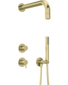 Deante Silia peidetud dušikomplekt fikseeritud dušiotsikuga harjatud kuld NQS_R9XK