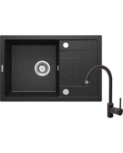 Deante Corio graniidist köögivalamu koos segistiga must ZRCA2113 670x440x175 mm