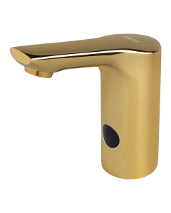 Automatic washbasin tap for cold and hot water, GOLD, 6 V