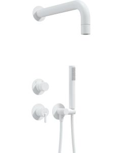 Deante Silia peidetud dušikomplekt fikseeritud dušiotsikuga matt valge NQS_A9XK