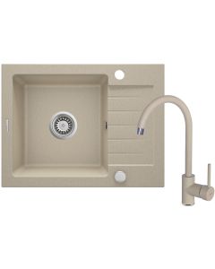 Deante Zorba graniidist köögivalamu koos segistiga beež ZQZA711A 580x440x164 mm