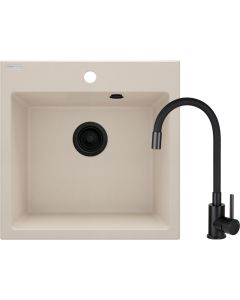 Deante Evora graniitköögivalamu segistiga beež ZQJN5103 500x500x216 mm