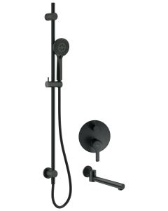 Deante Arnika peidetud dušikomplekt vannitilaga matt must NAC_N9QA