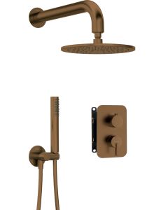 Deante Silia peidetud dušikomplekt segistiga BOX ja dušiotsikuga harjatud pronks BXYYCQSM