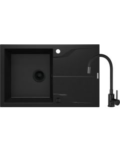 Deante Andante graniidist köögivalamu must segistiga ZQNNN113 780x490x194 mm