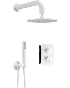 Deante Silia peidetud dušikomplekt segistiga BOX ja dušiotsikuga matt valge BXYYAQSM