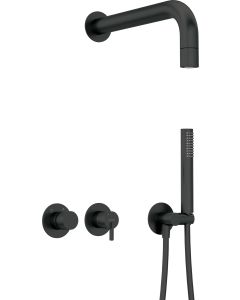 Deante Silia peidetud dušikomplekt fikseeritud dušiotsiku ja horisontaalse segistiga matt must NQS_N0XK