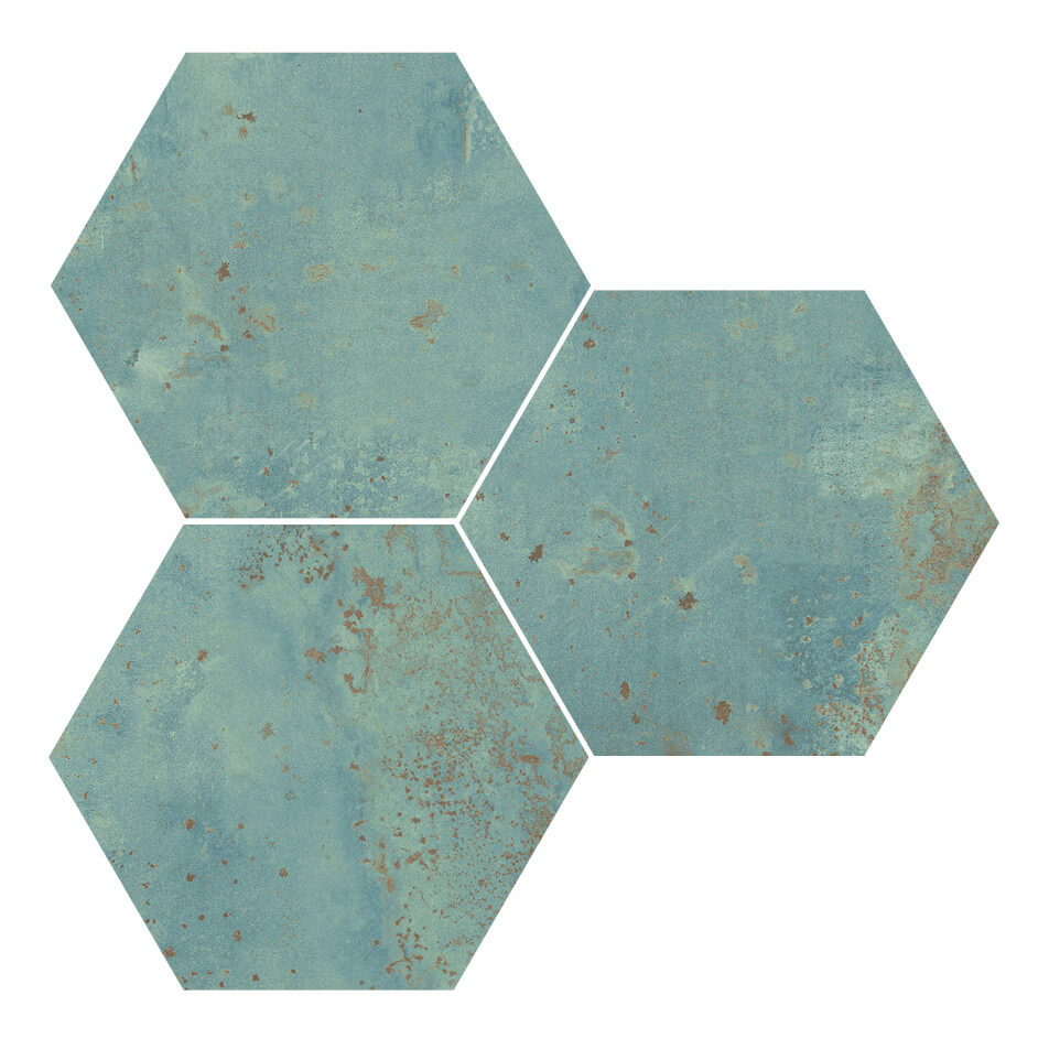 ZINC GREEN NATURAL HEXAGON 25X29 (pakk 0,935m2/17 tk /0,055m2 1 tk)