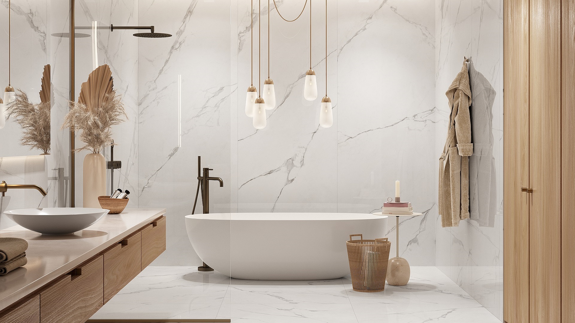 Kuidas luua luksuslik efekt marmorilaadsete plaatidega