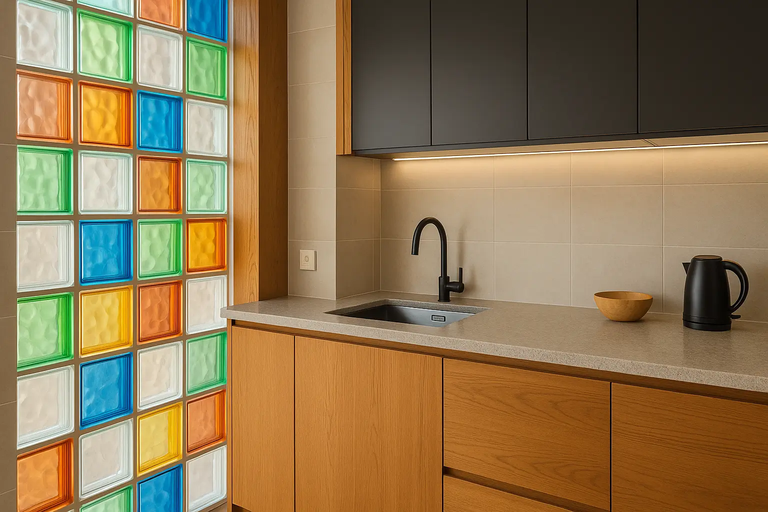 Klaasplokkide kombineerimine teiste materjalidega – puit, betoon ja metall