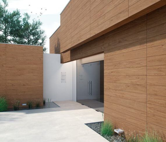 Coverlam Irati – loodusliku välimusega puitplaat kaasaegse kodu välisfassaadil